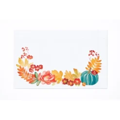 C&F Home Harvest Teal Pumpkin Flower Leaves Cloth Placemats Set Of 6 Autumn, 14" X 20" -C&F Home GUEST feec4f38 13ed 47e9 a8d3 d3797df9a929